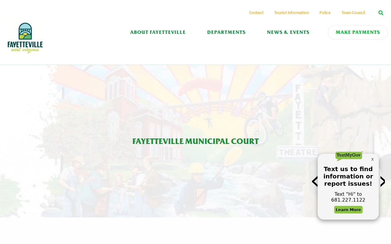 Fayetteville municipal court page within Fayette County court records