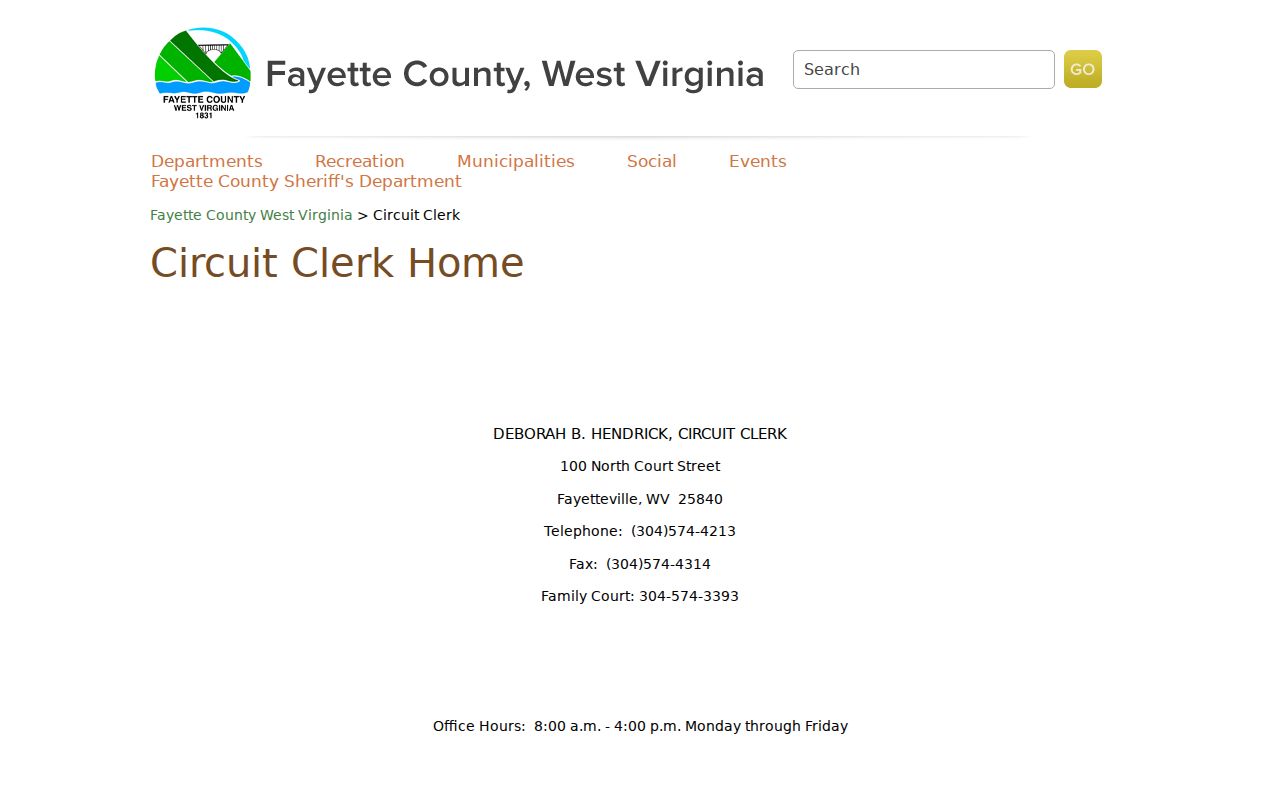 Fayette County criminal court records Circuit Clerk counter