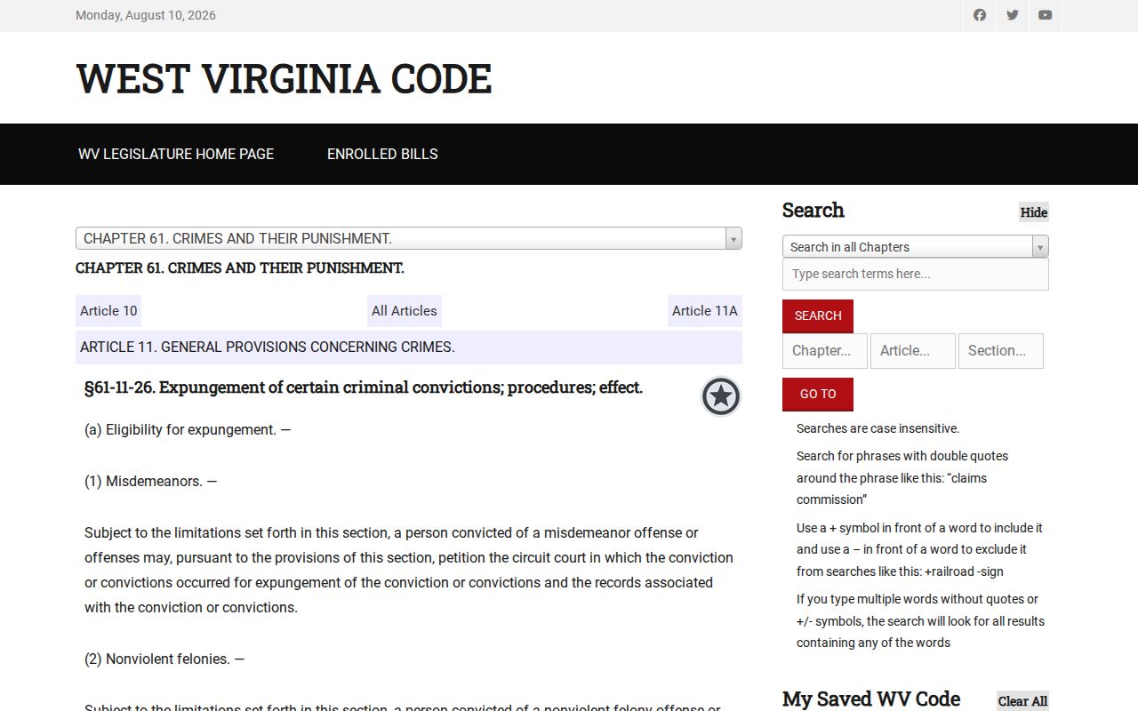 Fayette County criminal record expungement statute